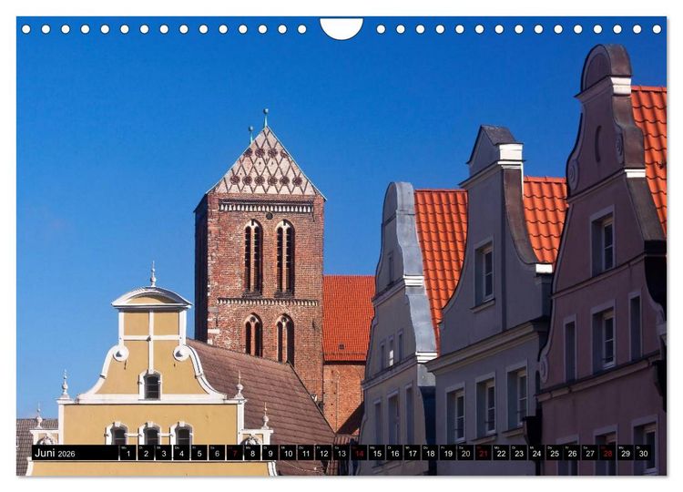 Produktbild: Deutsche Hansest&auml;dte - L&uuml;beck Wismar Rostock Stralsund (Wandkalender 2026 DIN A4 quer), CALVENDO Monatskalender