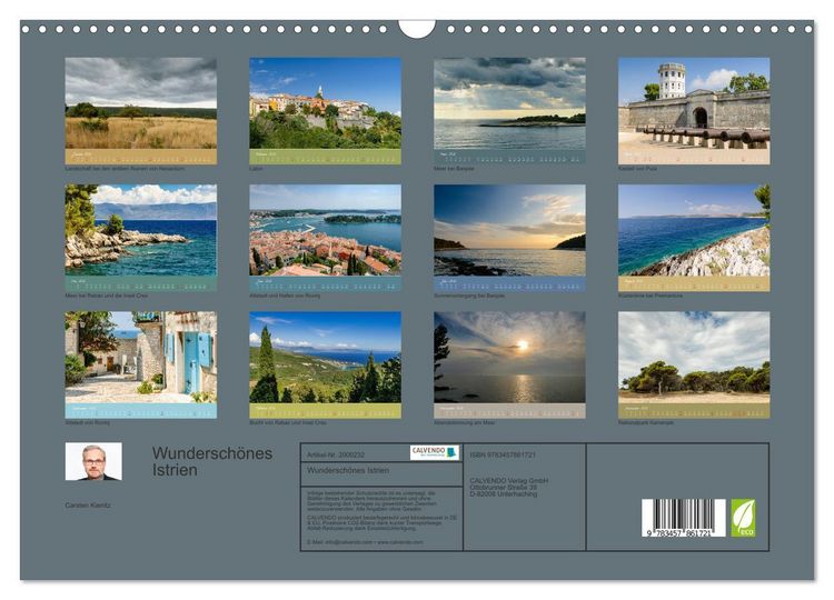 Produktbild: Wundersch&ouml;nes Istrien (Wandkalender 2026 DIN A3 quer), CALVENDO Monatskalender