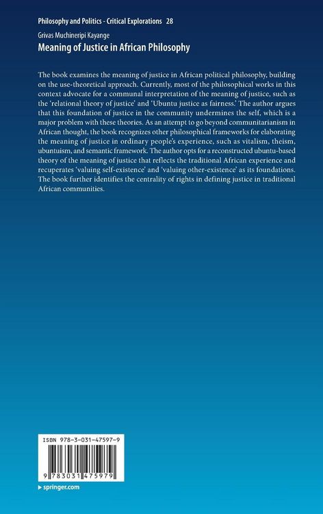 Produktbild: Meaning of Justice in African Philosophy