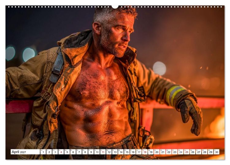 Produktbild: Feuerwehrm&auml;nner - Sexy K&ouml;rper und hei&szlig;e Flammen (hochwertiger Premium Wandkalender 2027 DIN A2 quer), Kunstdruck in Hochglanz