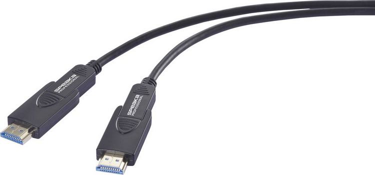 Produktbild: SpeaKa Professional Glasfaser / HDMI Anschlusskabel HDMI-A Stecker, HDMI-Micro-D Stecker, HDMI-A Stecker, HDMI-Micro-D Stecker 15