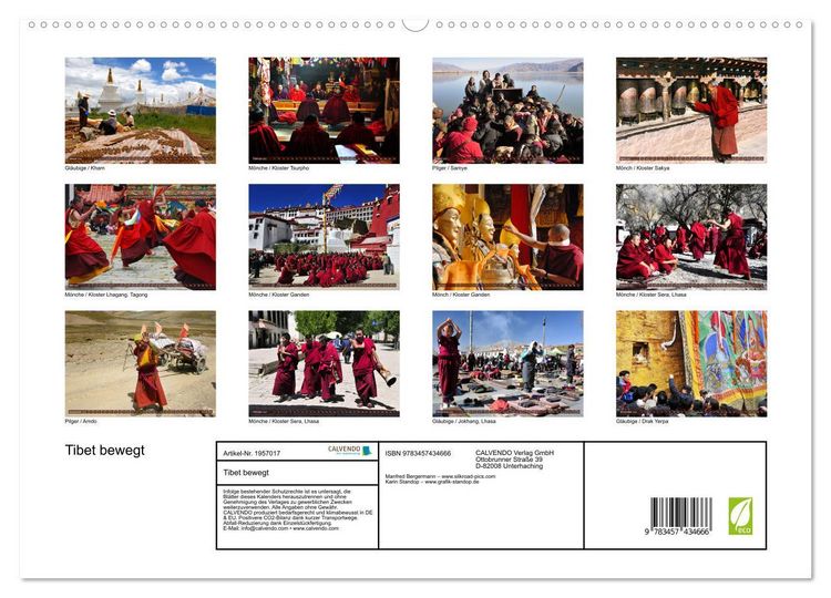 Produktbild: Tibet bewegt (hochwertiger Premium Wandkalender 2026 DIN A2 quer), Kunstdruck in Hochglanz