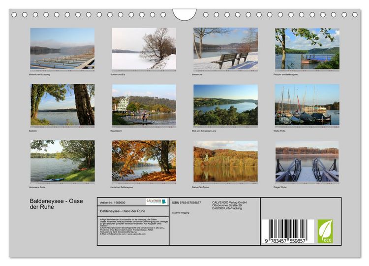 Produktbild: Baldeneysee - Oase der Ruhe (Wandkalender 2026 DIN A4 quer), CALVENDO Monatskalender