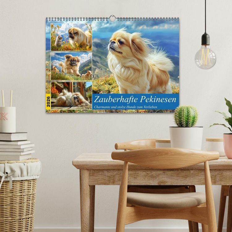 Produktbild: Zauberhafte Pekinesen. Charmante und stolze Hunde zum Verlieben (Wandkalender 2026 DIN A3 quer), CALVENDO Monatskalender