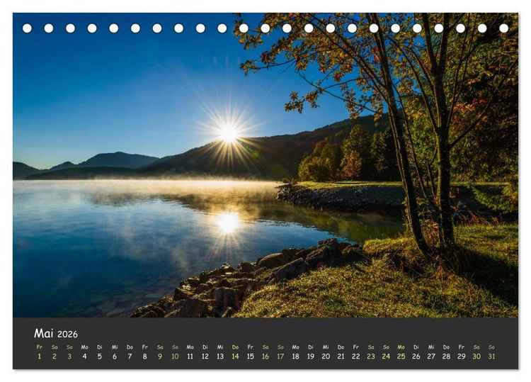 Produktbild: Ammersee bis Walchensee - Traumlandschaften im Voralpenland (Tischkalender 2026 DIN A5 quer), CALVENDO Monatskalender