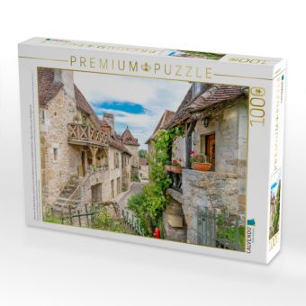Produktbild: CALVENDO Puzzle Carennac mit alten Gassen und Zinnen auf den Wehrmauern mit stadttor&auml;hnlichem Bogendurchlass zum Abteigeb&auml;ude | 1000 Teile Lege-Gr&ouml;&szlig;e 64x48cm Foto-Puzzle f&uuml;r gl&uuml;ckliche Stunden