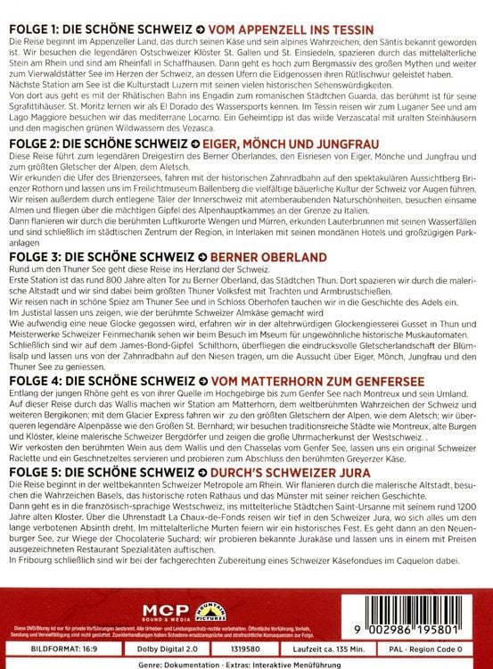 Produktbild: Alpenparadiese - Die sch&ouml;ne Schweiz [5 DVDs]
