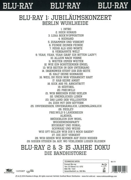 Produktbild: Frei.Wild - 15 Jahre mit Liebe, Stolz & Leidenschaft [3 BRs]
