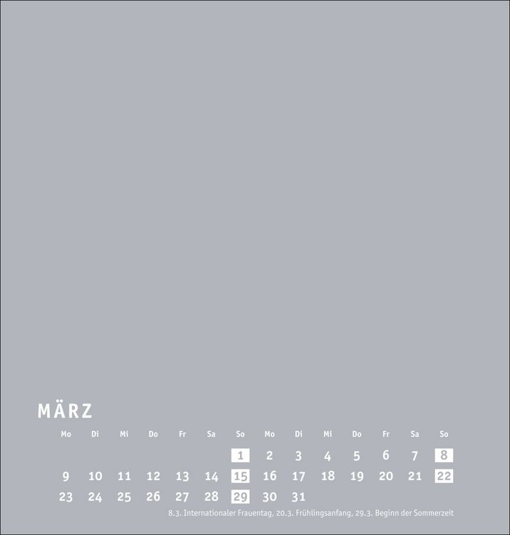 Produktbild: Premium-Bastelkalender silbergrau mittel 2026