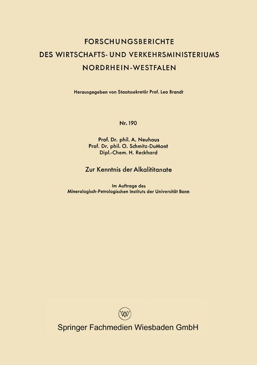 Produktbild: Zur Kenntnis der Alkalititanate