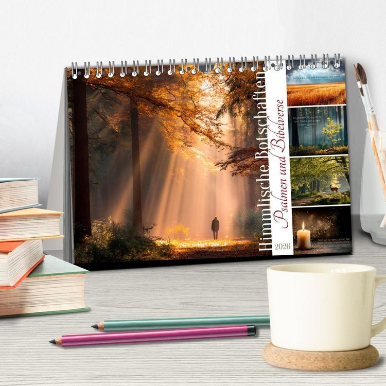 Produktbild: Psalmen und Bibelverse - Himmlische Botschaften (Tischkalender 2026 DIN A5 quer), CALVENDO Monatskalender