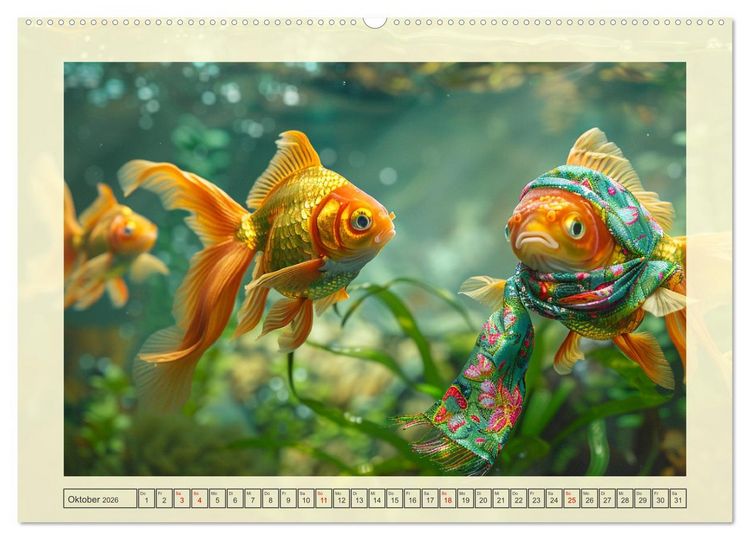 Produktbild: Fashion-Fisch. Die lustige Welt der Unterwasser-Mode (hochwertiger Premium Wandkalender 2026 DIN A2 quer), Kunstdruck in Hochglanz