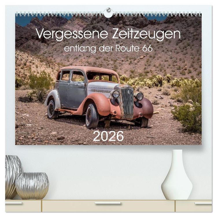 Produktbild: Vergessene Zeitzeugen entlang der Route 66 (hochwertiger Premium Wandkalender 2026 DIN A2 quer), Kunstdruck in Hochglanz