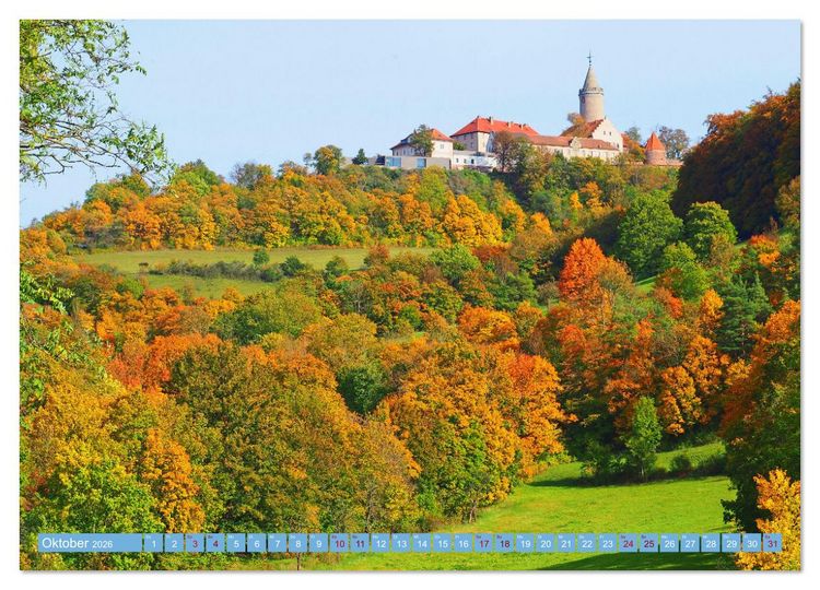 Produktbild: Schl&ouml;sser und Burgen zwischen Werra und Elbe (hochwertiger Premium Wandkalender 2026 DIN A2 quer), Kunstdruck in Hochglanz