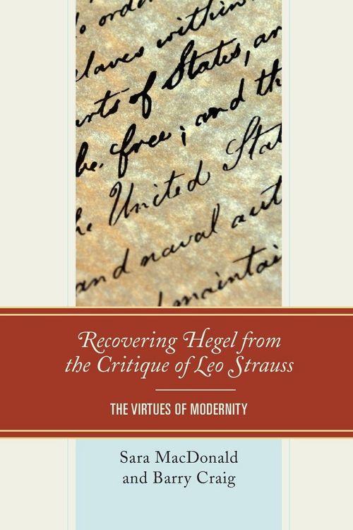 Produktbild: Recovering Hegel from the Critique of Leo Strauss