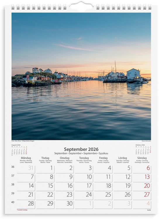 Produktbild: Burde Wandkalender Beautiful Sweden 2026