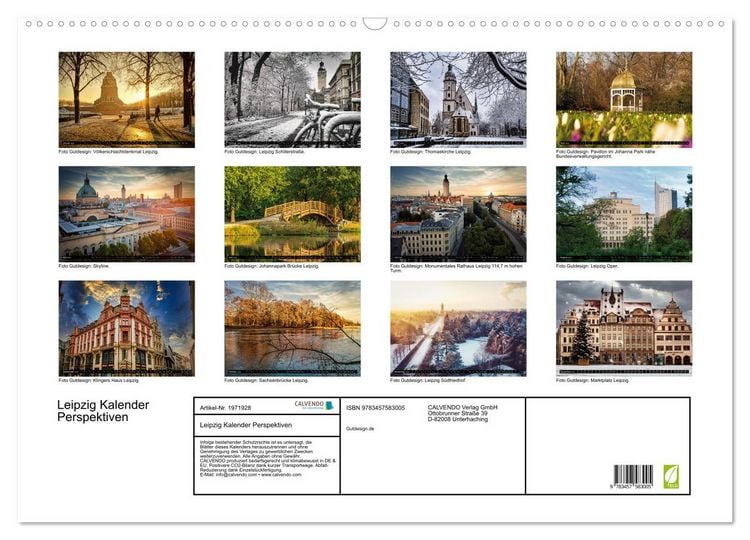 Produktbild: Leipzig Kalender Perspektiven (Wandkalender 2026 DIN A2 quer), CALVENDO Monatskalender
