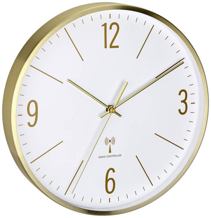 Produktbild: TFA Dostmann 60.3534.53 Funk Wanduhr 30mm x 4.5mm x 30mm Gold
