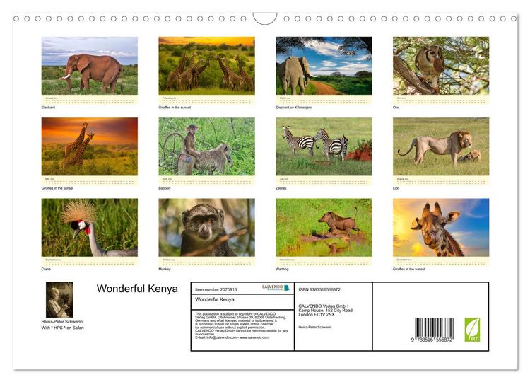 Produktbild: Wonderful Kenya (Wall Calendar 2026 DIN A3 landscape), CALVENDO 12 Month Wall Calendar