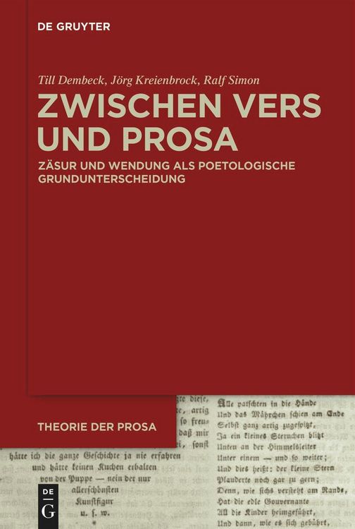 Produktbild: Zwischen Vers und Prosa