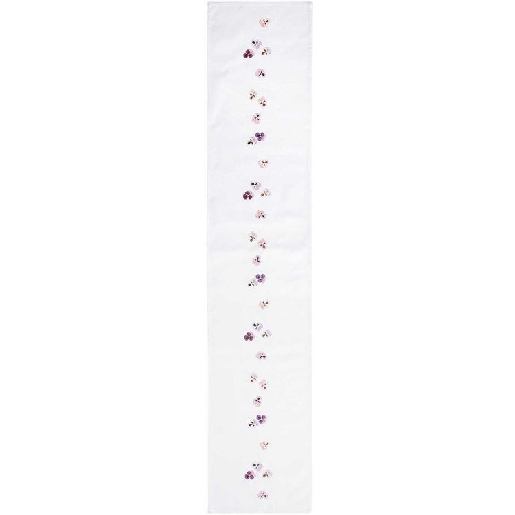 Produktbild: Stickpackung Gez&auml;hlter Kreuzstich, Tischband Stiefm&uuml;tterchen, 30 x 160cm