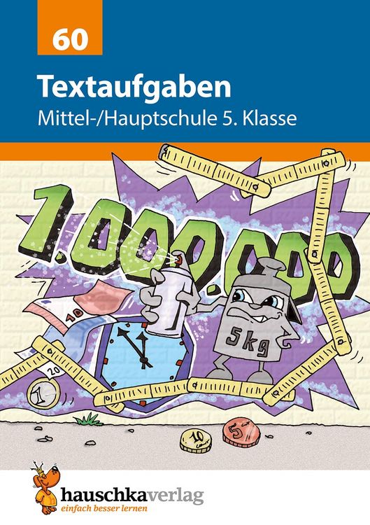 Produktbild: Textaufgaben Mittel-/Hauptschule 5. Klasse, A5-Heft