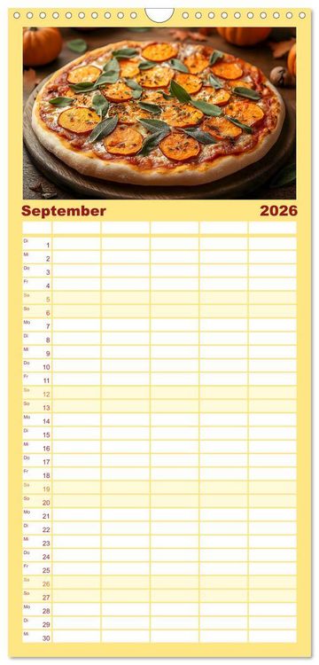 Produktbild: Familienplaner 2026 - Pizza geht immer - Zu jeder Jahreszeit mit 5 Spalten (Wandkalender, 21 x 45 cm) CALVENDO