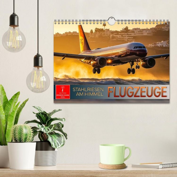 Produktbild: Flugzeuge - Stahlriesen am Himmel (Wandkalender 2026 DIN A4 quer), CALVENDO Monatskalender