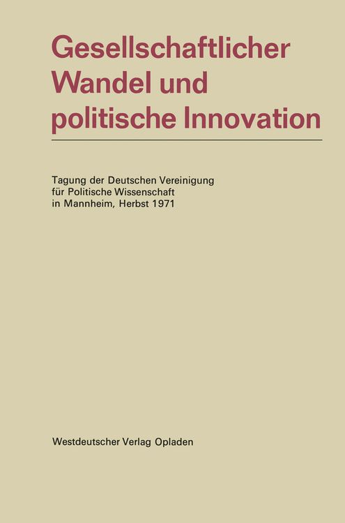 Produktbild: Gesellschaftlicher Wandel und politische Innovation