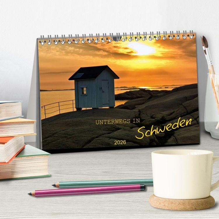 Produktbild: Unterwegs in Schweden (Tischkalender 2026 DIN A5 quer), CALVENDO Monatskalender