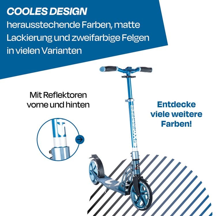 Produktbild: SIX DEGREES Aluminium Scooter 205 mm blau