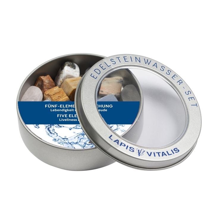 Produktbild: Wassersteine Mischung "F&uuml;nf Elemente" in Metall-Geschenkdose