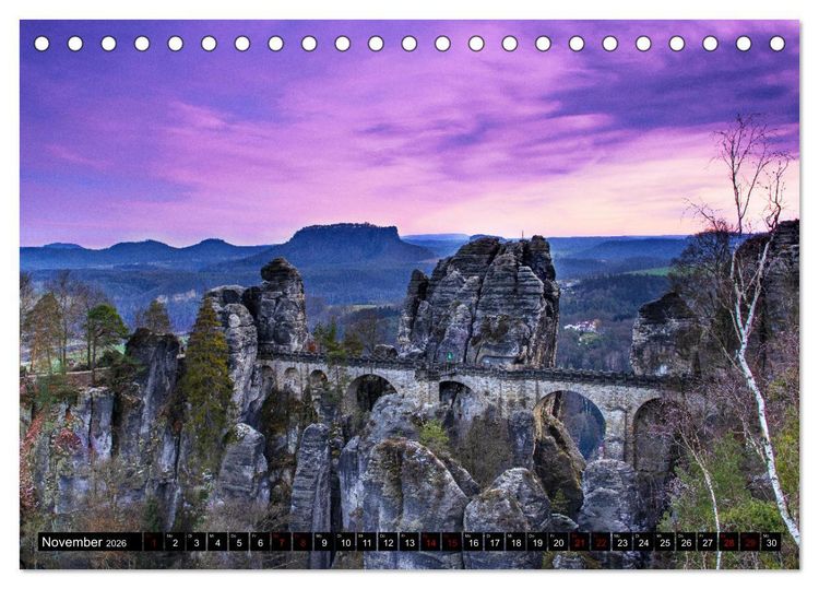 Produktbild: Sachsens Landschaften (Tischkalender 2026 DIN A5 quer), CALVENDO Monatskalender