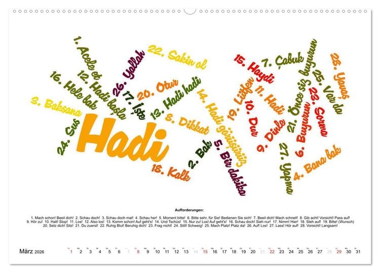 Produktbild: Smalltalk Sprachkalender T&uuml;rkisch-Deutsch (hochwertiger Premium Wandkalender 2026 DIN A2 quer), Kunstdruck in Hochglanz