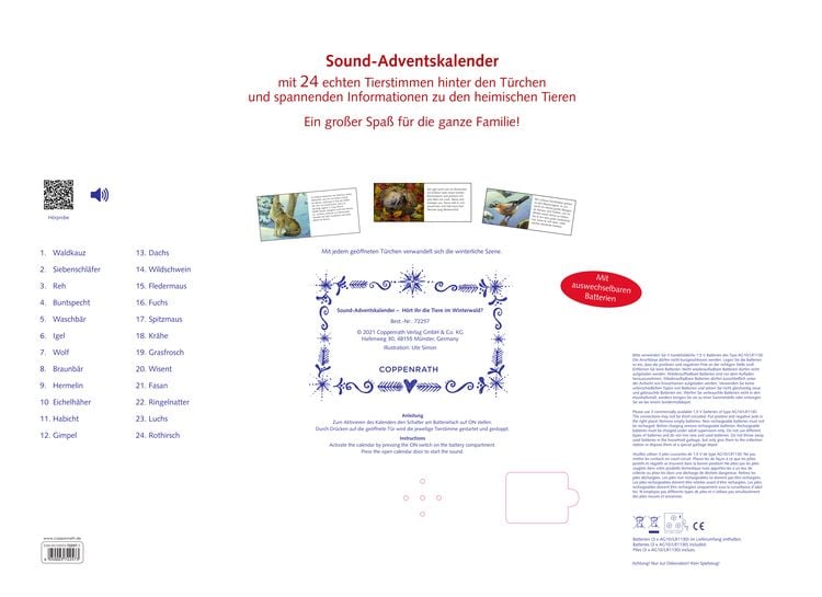 Produktbild: Sound-Adventskalender - Hört ihr die Tiere im Winterwald?