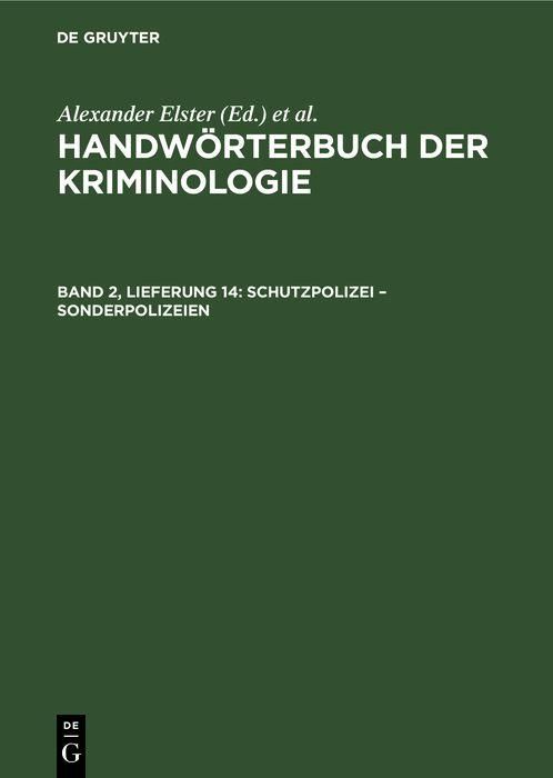 Produktbild: Schutzpolizei - Sonderpolizeien