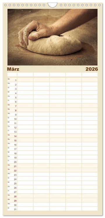 Produktbild: Familienplaner 2026 - Brot & Kaffee Impressionen 2026 mit 5 Spalten (Wandkalender, 21 x 45 cm) CALVENDO