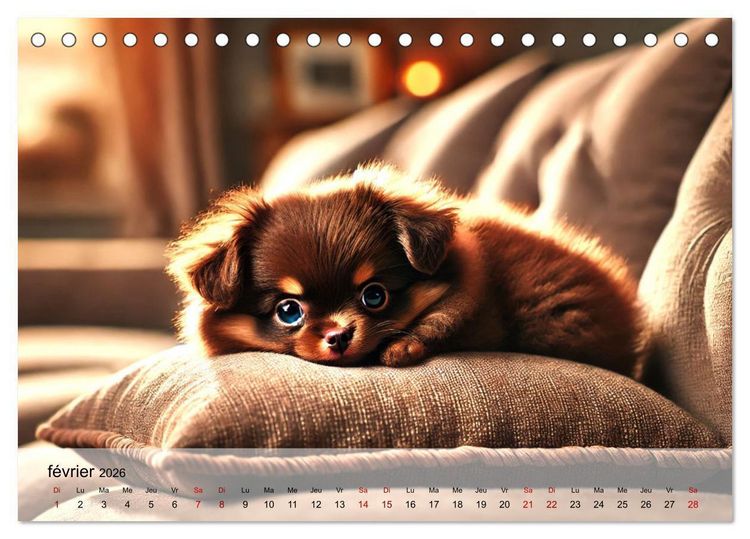 Produktbild: Chiots Chihuahua - Petits miracles (Calendrier de bureau 2026 DIN A5 vertical), CALVENDO calendrier mensuel