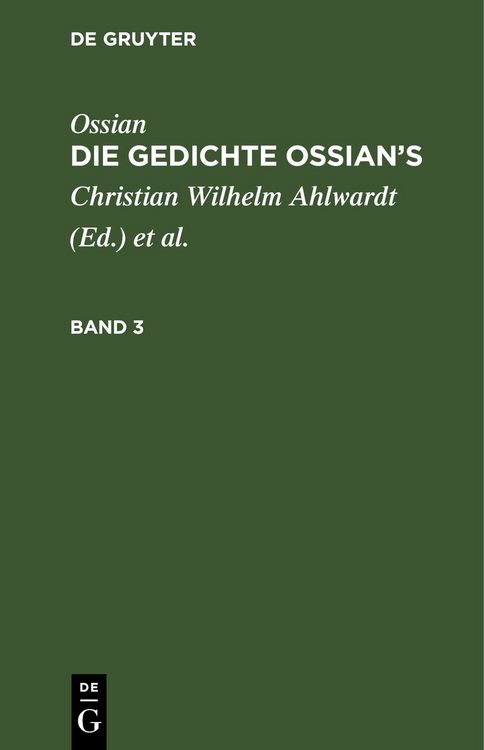Produktbild: Die Gedichte Oisian's. Band 3