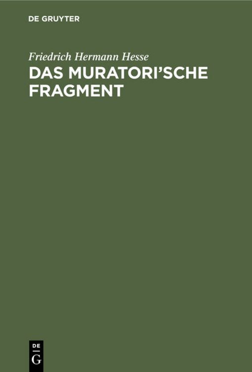 Produktbild: Das Muratori'sche Fragment