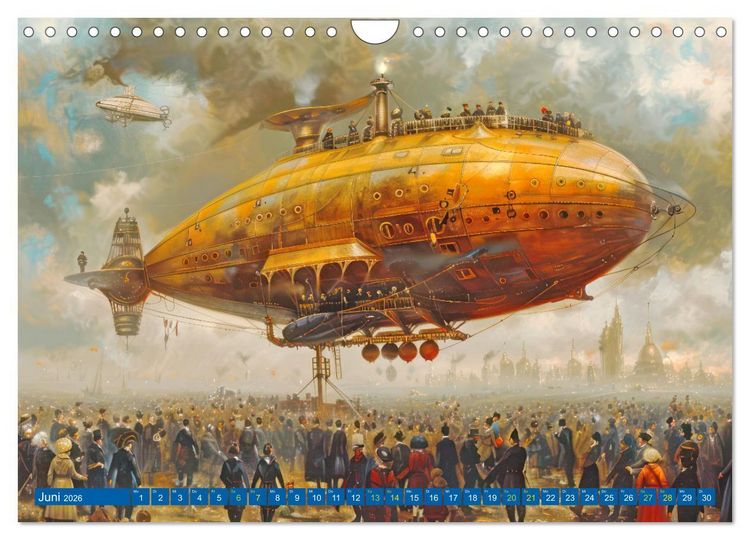 Produktbild: Steampunk Luftschiffe mit einer surrealen Note (Wandkalender 2026 DIN A4 quer), CALVENDO Monatskalender