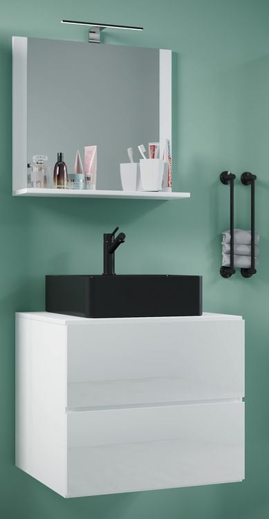 Produktbild: 3-tlg Waschtisch Badm&ouml;bel Lendas 60 cm M Schublade