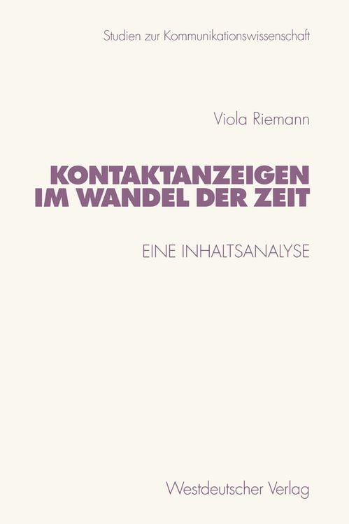 Produktbild: Kontaktanzeigen im Wandel der Zeit