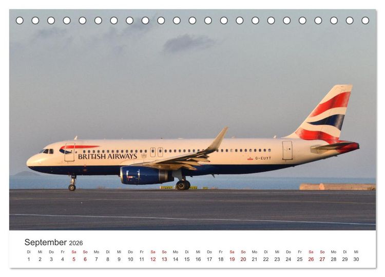 Produktbild: Flugzeugimpressionen auf dem Flughafen (Tischkalender 2026 DIN A5 quer), CALVENDO Monatskalender