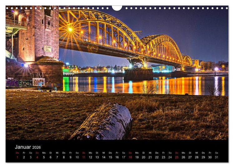 Produktbild: K&ouml;ln Impressionen bei Nacht (Wandkalender 2026 DIN A3 quer), CALVENDO Monatskalender
