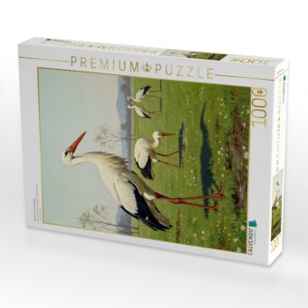 Produktbild: CALVENDO Puzzle Wei&szlig;storch als Gem&auml;lde | 1000 Teile Lege-Gr&ouml;&szlig;e 64x48cm Foto-Puzzle f&uuml;r gl&uuml;ckliche Stunden