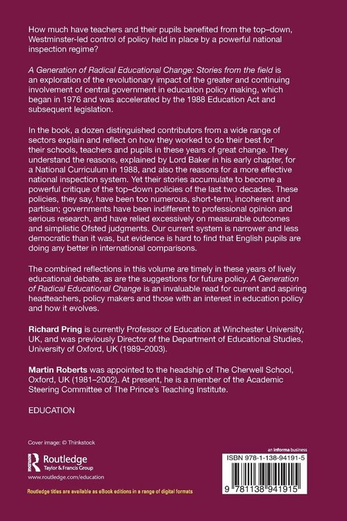 Produktbild: A Generation of Radical Educational Change