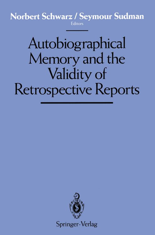 Produktbild: Autobiographical Memory and the Validity of Retrospective Reports