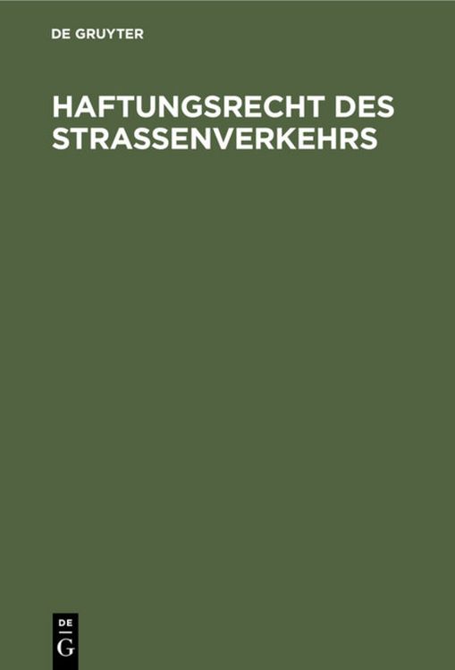 Produktbild: Haftungsrecht des Stra&szlig;enverkehrs