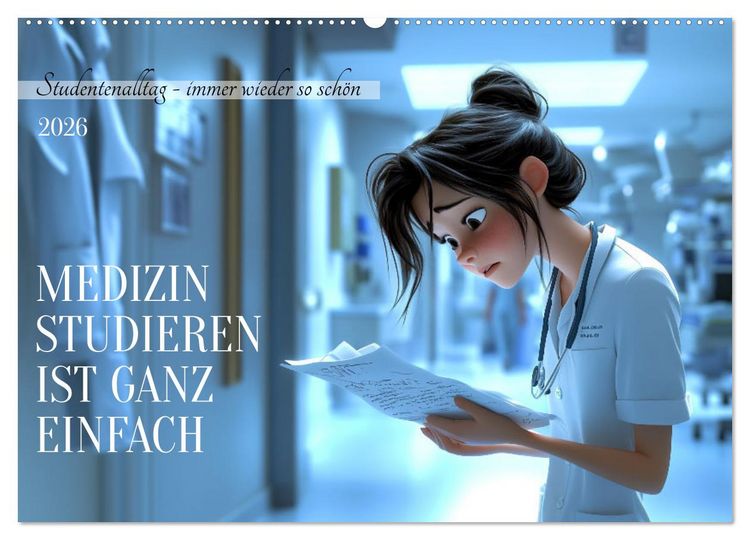 Produktbild: Medizin studieren ist ganz einfach (Wandkalender 2026 DIN A2 quer), CALVENDO Monatskalender